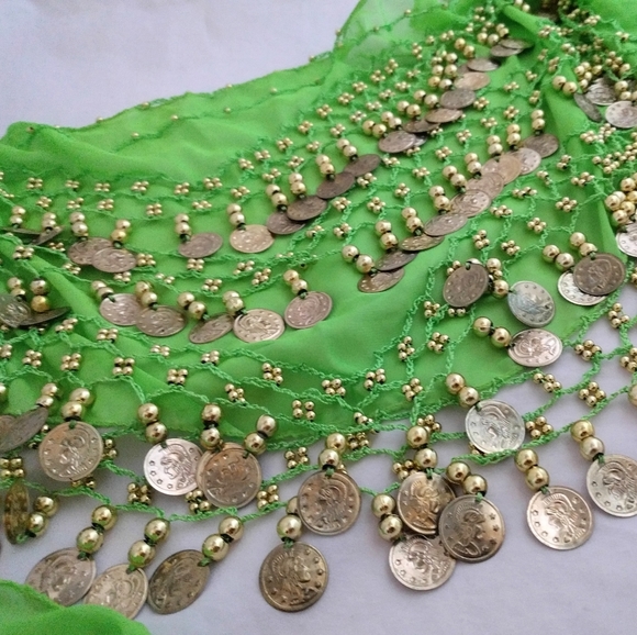 Belly Dance Coin Hip Scarf - Picture 2 of 4